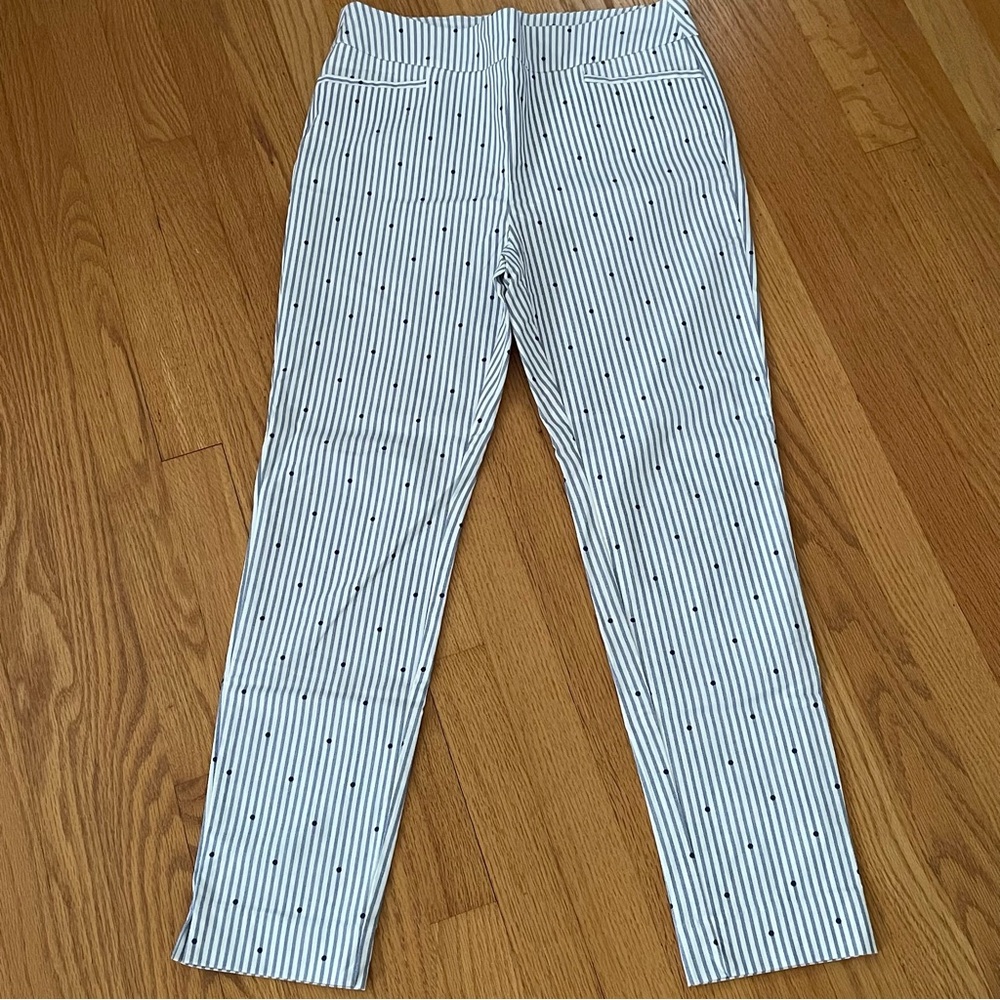 Chico's Blue/White Striped Blue Dots Ankle Pants Woman’s Chico’s 0.5 R US 6 R